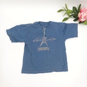 💙 CALVIN KLEIN Kid's Wanna Rock Winged Electric Guitar Graphic Gray Blue Tee 6